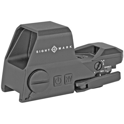 Sightmark Ultra Shot A-Spec Reflex Sight Red Multi-Reticle 1 MOA Adjustment CR123A Battery Picatinny QD Mount Aluminum Housing Matte Black Finish