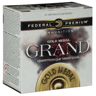 Federal Gold Medal Grand Paper 12 Gauge Ammunition 25 Rounds 2-3/4" #8 Size 1-1/8oz Lead Shot 1200fps