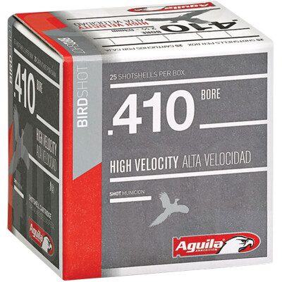 Aguila High Velocity Bird Shot .410 Bore Ammunition 25 Rounds 2-1/2" #7.5 Lead 1/2oz 1275fps