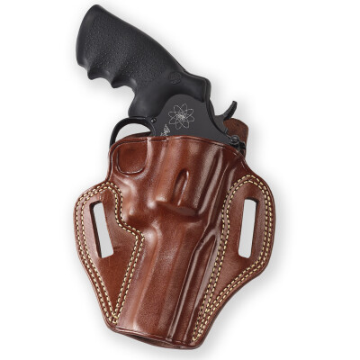 Galco Combat Master For Ruger Service Six 4"/ S&W K Frame and Similar Right Hand Leather Tan