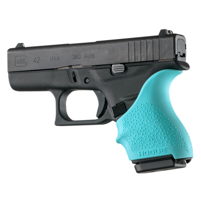 Hogue Handall Beavertail Slip-On Grip Sleeve for Glock 42/43 Aqua