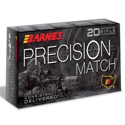 Barnes Precision Match 6mm Creedmoor Ammunition 20 Rounds 112 Grain Open Tip Match Boat Tail Projectile
