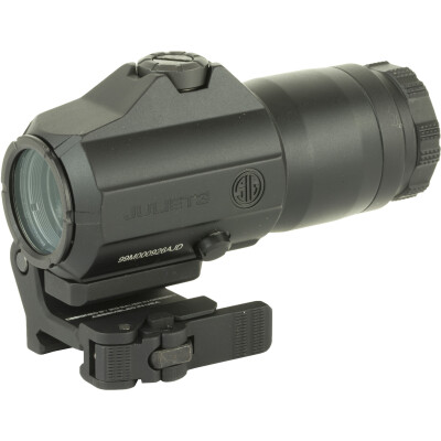 SIG Sauer Juliet3 3x Magnifier 24mm Objective Powercam Flip To Side Quick Release Picatinny Rail Mount Aluminum Housing Black
