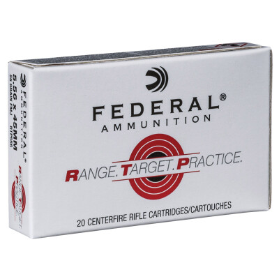 Federal Range Target Practice 5.56 NATO Ammunition 20 Rounds 55 Grain Full Metal Jacket