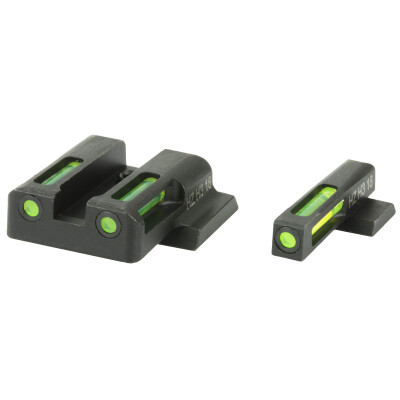 HiViz LITEWAVE H3 S&W M&P Green Tritium Fiber Optic Night Sight Set Steel Black