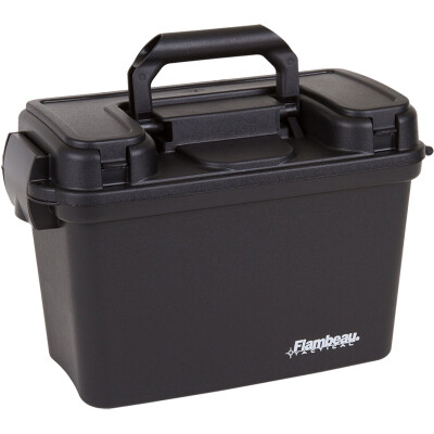 Flambeau Tactical Dry Box With Storage Compartment in Lid, 13" x 6.5" x 8.25" Polymer Black