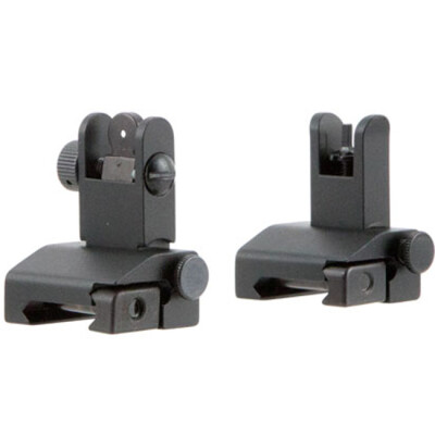 Tacfire AR-15 Pop-Up Iron Sights/Spring-Loaded Aluminum Anodized Black Finish