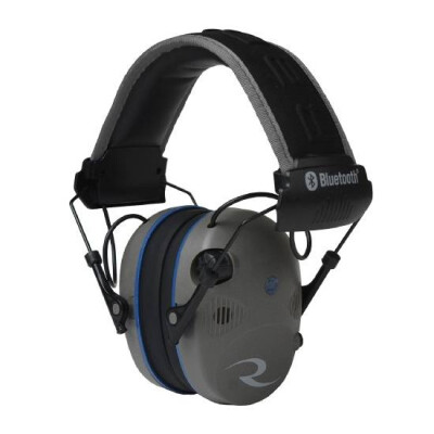 Radians R-Series R-3700 Quad Mic Electronic Earmuff -24dB Noise Reduction Rating Bluetooth Quad Microphones LED Premium Headband Compact Folding Pewter/Black Finish