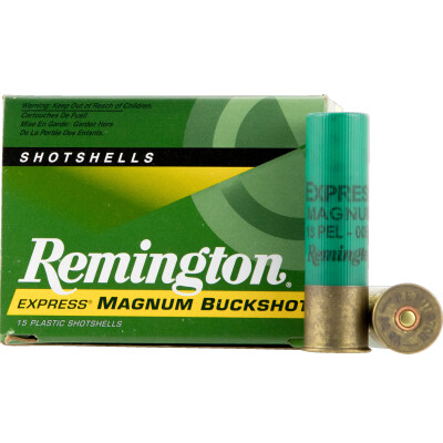 Remington Express Buckshot 12 Gauge Ammunition 15 Rounds 3-1/2" 00 Lead Buck 18 Pellets 1125 fps