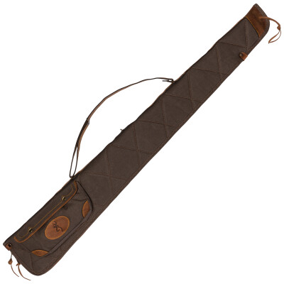 Browning Lona Shotgun Case 52" Foam Padded Canvas/Leather Flint/Brown