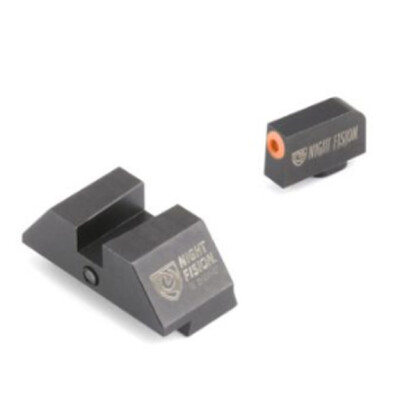 Night Fision Perfect Dot Tritium Night Sight Set for Glock 17/19/26/34 Green Tritium Front/Accur8 Square Rear Metal Body Black Nitride Finish