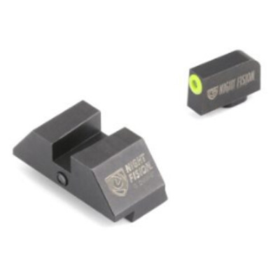 Night Fision Perfect Dot Tritium Night Sight Set for Glock 17/19/26/34 Green Tritium Front/Accur8 Square Rear Metal Body Black Nitride Finish
