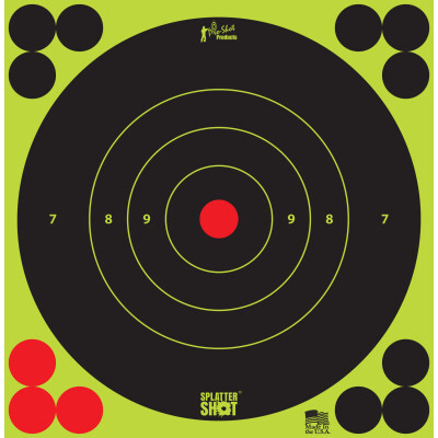 Pro-Shot 6" Splattershot Bullseye Green Peel and Stick 12 Pack