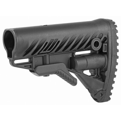 FAB Defense AR-15 Buttstock with Storage Compartment Mil-Spec and Commercial Tubes Polymer Black