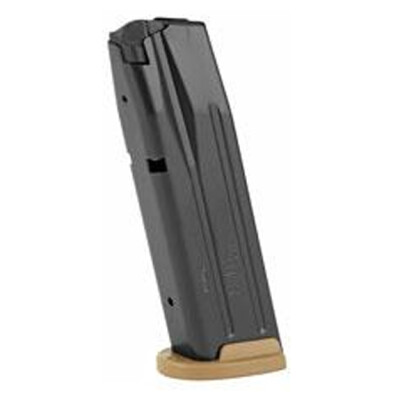 SIG Sauer M17/P320/P250 Full Size 17 Round Magazine 9mm Luger Coyote Tan Base Plate Black Finish