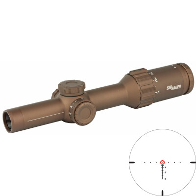 Sig Sauer TANGO6 1-6x24mm FFP Riflescope MRAD Horseshoe Dot Reticle FDE Tactical Scope SOT61231