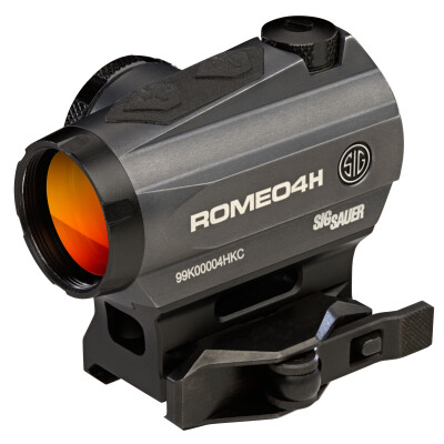 SIG Sauer Romeo4H Red Dot Optic 1x 1 MOA Horseshoe Dot Reticle Picatinny Mount .5 MOA Adjustment CR2032 Battery Aluminum Housing Graphite