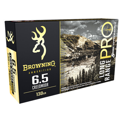 Browning LRP 6.5 Creedmoor Ammunition 20 Rounds Tipped MatchKing Projectile 130 Grains 2900 fps