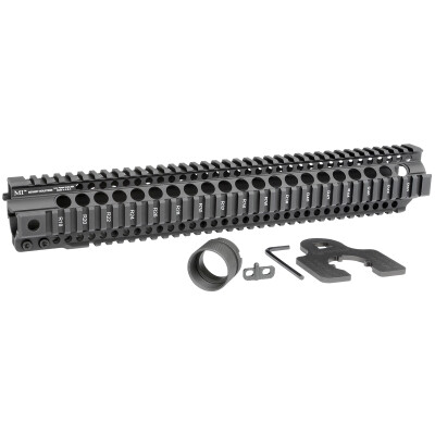 Midwest Industries AR-15 Combat Rail T-Series 15" One Piece Free Float Hand Guard 6061 Aluminum Hard Coat Anodized Matte Black Finish