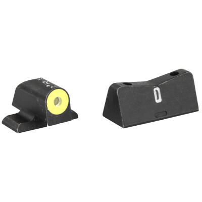 XS Sights DXT2 Big Dot Night Sights Springfield XD's/SIG Sauer P226/P229 Models Green Tritium Front With Yellow Ring/Tritium Stripe Rear Matte Black