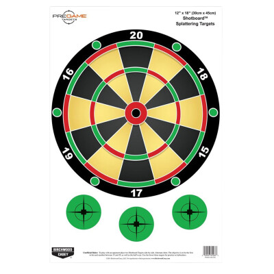 Birchwood Casey Shoot-N-C Pregame 12 X 18 Inch Shotboard Hanging Reactive Paper Target Indoor/Outdoor Repair Pasters 100 Pack