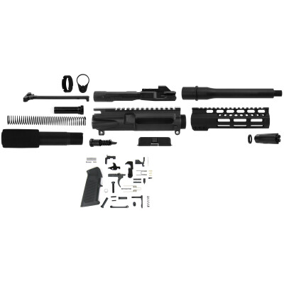 TacFire AR-15 Complete Pistol Build Kit 9mm 7" Barrel Lower Parts Kit Matte Black Finish