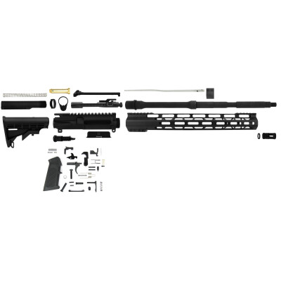 TacFire AR-15 Complete Rifle Build Kit 5.56 NATO 16" Barrel Lower Parts Kit Matte Black Finish