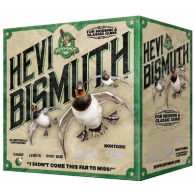 Hevi-Shot Hevi Bismuth Waterfowl Ammunition 12 Gauge 25 Rounds 3-1/2" #4 1-1/2 oz Hevi-Bismuth Shot 1500 fps