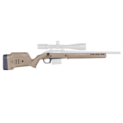 Magpul Hunter Stock for Ruger American Short Action Calibers M-LOK Modular Attachment Slots Aluminum Bedding Block Adjustable LOP Spacers Polymer Flat Dark Earth
