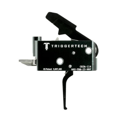 Trigger Tech Adaptable AR-15 Primary Drop In Replacement Trigger Flat Lever Two Stage Adjustable PVD Coated Black Finish