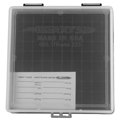 Berry's Ammo Box.223 Rem/5.56 NATO and Similar 100 Round Polymer Clear/Black