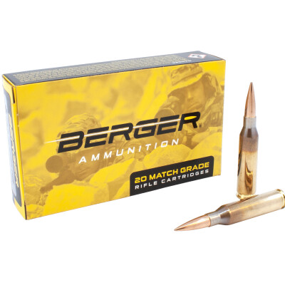Berger .308 Winchester Ammunition 20 Rounds 175 Grain Berger Hybrid OTM Tactical Projectile 2668 fps