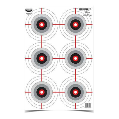 Birchwood Casey Eze-Scorer 12x18" Multi Bulls-Eye Paper Target Indoor/Outdoor White 10 Pack