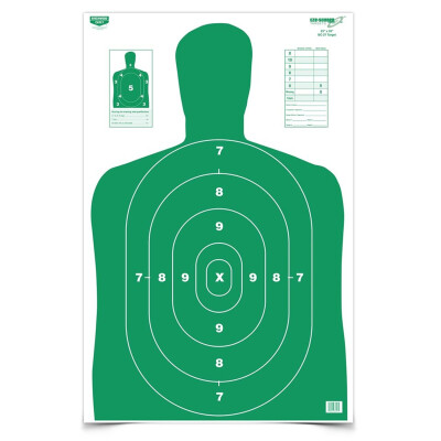 Birchwood Casey Eze-Scorer B-27 Paper Target 23"x35" Green 5 Pack