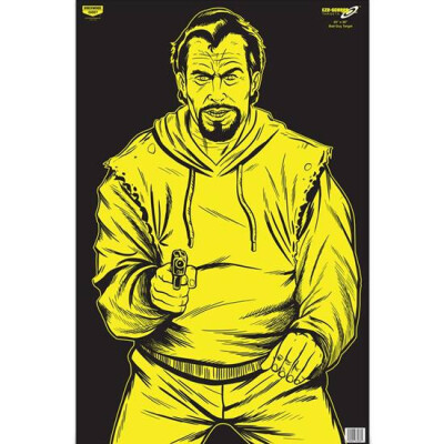 Birchwood Casey Eze-Scorer 23"x35" Bad Guy Paper Target Indoor/Outdoor Black/Yellow 5 Pack 37035