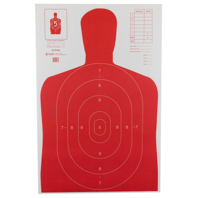 Action Target B-27E High Visibility Target (Fluorescent Red) 23" x 35" 100 Pack