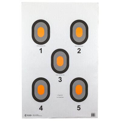 Action Target 5 Bull's-Eye Target with Orange Centers 23" x 35" Paper Black and Orange 100 Pack