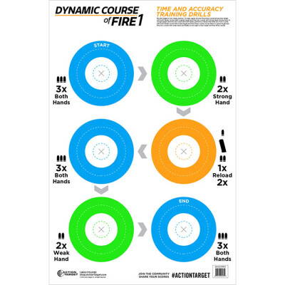 Action Target Dynamic Course of Fire 1 Target 23" x 35" Blue Green Orange 100 Pack
