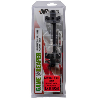 DNZ Products Game Reaper One Piece Scope Base/Ring Combo Savage Edge, Axis, Axis II 30mm Tube High Height Aluminum Matte Black