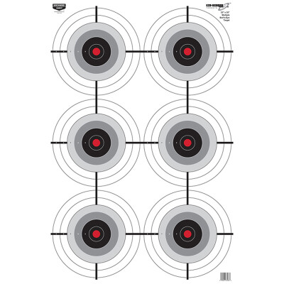 Birchwood Casey Eze-Scorer Bull's-Eye Paper Target 23"x35" Red/Black/Gray 100 Pack