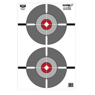 Birchwood Casey Eze-Scorer Double Bull's-Eye Paper Target 12"x18" Red/Gray 100 Pack