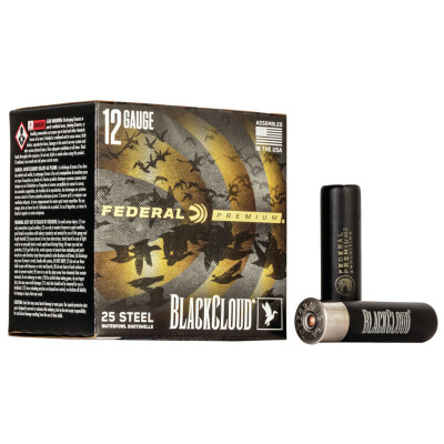 Federal Black Cloud 12 Gauge Ammunition 25 Rounds 3-1/2" BBB Steel 1-1/2oz