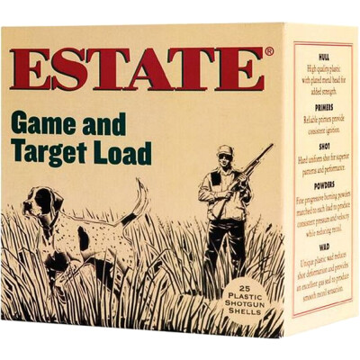 Estate Cartridge Game and Target Load 12 Gauge Ammunition 2-3/4" Shell #7.5 Lead Shot 1oz 1290fps