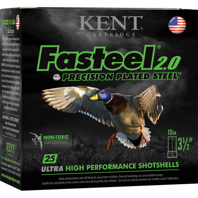 Kent Fasteel 2.0 12 Gauge Ammunition 25 Rounds 3-1/2" #2 Zinc-Plated Steel