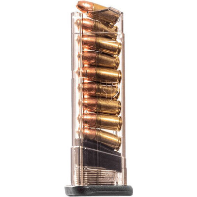 Elite Tactical Systems, Smith & Wesson M&P9 Shield, 9MM Magazine, 9 Rounds, Polymer, Translucent