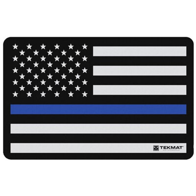 TekMat Police Support Flag Armorer's Bench Mat 11"x17" Fabric/Neoprene Black