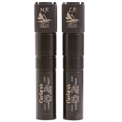 Carlson's Benelli Crio Plus 20 Gauge Delta Waterfowl Extended Choke Tubes MR and LR Choke Stainless Steel Black Finish 2 Pack