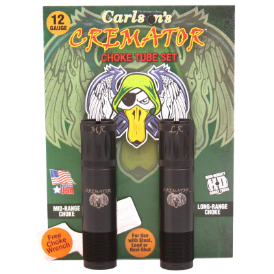 Carlson's Cremator Waterfowl Choke Tube 12 Gauge Extended Non-Ported MR and LR Mossberg 500 Choke Tubes Steel Black Finish
