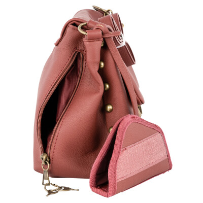 Bulldog Cases & Vaults Convertible Hobo/Crossbody Style Concealed Carry Purse PU Leather Rust