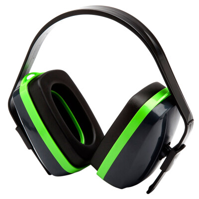 Pyramex VG10 Series Earmuff 25dB Noise Reduction Rating Adjustable Headband Black/Green Accents